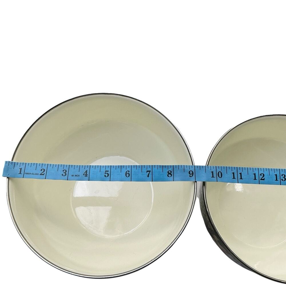 Vintage Tabletops Unlimited Kensington Garden Enamelware Bowls - Set of 2 - Picture 10 of 11